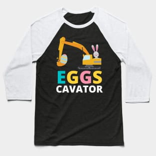 Kids Eggs Cavator Easter Bunny Excavator Cute Boys Kids Toddler Baseball T-Shirt